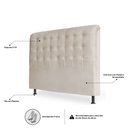 Ver imagem 3 de Cabeceira Estofada Cama Box Casal King Louise 195cm Suede Marfim - Desk Design