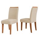 Ver imagem 1 de Kit 2 Cadeiras de Jantar Estofadas Multimóveis Cr50257 Cinamomo/bege