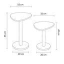 Ver imagem 6 de Kit 2 Mesas Laterais de Canto Monopé com Tampo Orgânico Preto