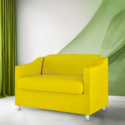 Namoradeira Bia Decorativa Reforçada Recepção Clinica Salão Sala de Estar Suede Amarelo