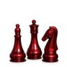 Trio Peças De Xadrez Rainha, Bispo E Cavalo Decoração Em Cerâmica Vinho Scarlet - 1