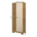 Ver imagem 4 de Cômoda Cannes 5 Gavetas com Armário Multiuso Versatile 2 Portas com Chave Carvalho Americano Off Whi