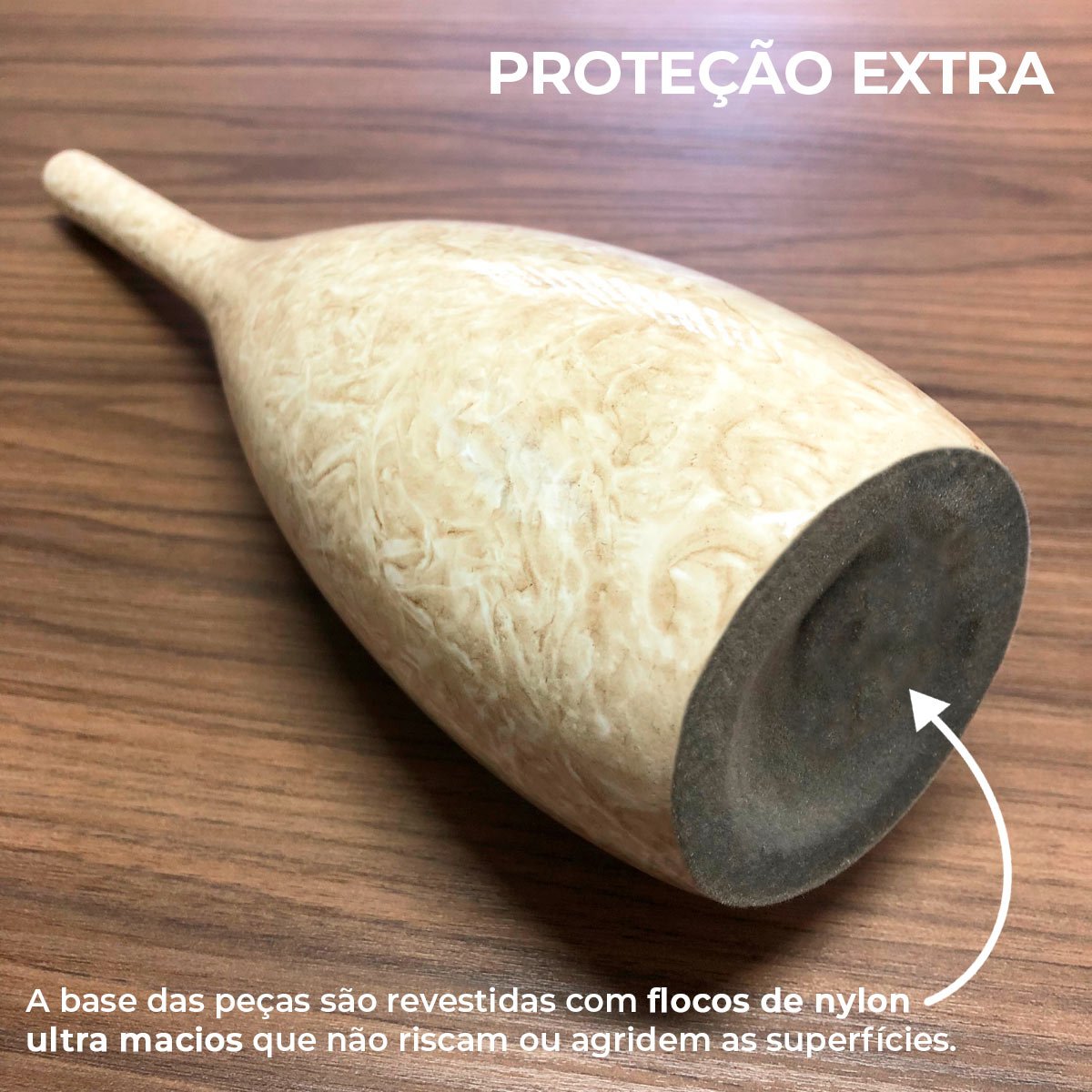 Abajur De Cerâmica Bege Para Mesa De Cabeceira Com Cúpula De Tecido - 4