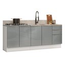 Ver imagem 4 de Armário de Cozinha Compacta 200 Cm Branco/cinza Lux Madesa 05 Branco/cinza