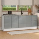 Ver imagem 1 de Armário de Cozinha Compacta 200 Cm Branco/cinza Lux Madesa 05 Branco/cinza