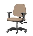 Ver imagem 1 de Cadeira Job com Bracos Assento Courino Bege Base Rodizio Metalico Preto - 54601