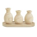 Ver imagem 1 de Kit em Madeira com Bandeja e 3 Mini Vasos Natural
