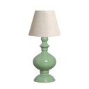 Ver imagem 1 de Abajur Imperial Pequeno Verde Brilhante em Cerâmica com Cúpula de Tecido