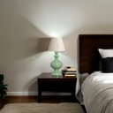 Ver imagem 5 de Abajur Imperial Pequeno Verde Brilhante em Cerâmica com Cúpula de Tecido