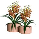 Ver imagem 1 de Kit 6 Galhos Orquídeas Artificiais Laranja Premium Silicone Flores Realistas Decorativas