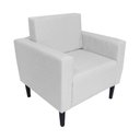 Ver imagem 2 de Poltrona Estofada Para Sala de Espera Leticia Slim Suede Branco - LM DECOR