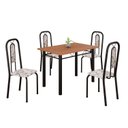Ver imagem 2 de Conjunto Sala de Jantar com 4 Cadeiras Lívia Preto/Arabesco/Marrom