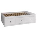 Ver imagem 4 de Cama de Solteiro com Gaveteiro de Madeira Branco Lavado