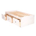 Ver imagem 5 de Cama de Solteiro com Gaveteiro de Madeira Branco Lavado