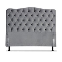 Cabeceira de Cama Box Casal 138cm Dunas Suede Cinza - 1