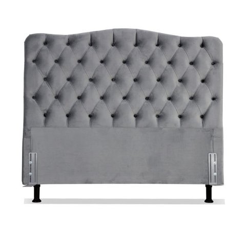 Cabeceira de Cama Box Casal 138cm Dunas Suede Cinza