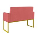 Ver mais imagens de Kit 2 Poltronas + Namoradeira Lugares Recepção Base Dourada Rosa