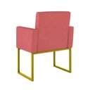 Ver imagem 5 de Kit 2 Poltronas + Namoradeira Lugares Recepção Base Dourada Rosa