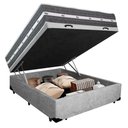 Ver imagem 5 de Cama Box Baú Casal Suede + Colchão Anjos Black Graphite Molas Ensacadas 138x188x64cm Cinza