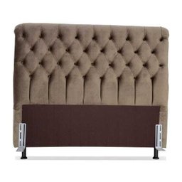 Cabeceira de Cama Box Casal 138cm Larhome Padua Tecido Suede Veludo Marrom - 2