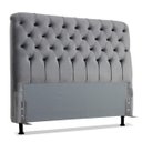 Ver imagem 1 de Cabeceira de Cama Box Casal 138cm Larhome Padua Tecido Suede Veludo Cinza Claro