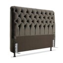 Ver imagem 1 de Cabeceira de Cama Box Casal 138cm Larhome Padua Tecido Suede Veludo Marrom Escuro