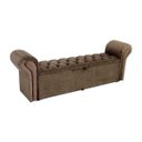 Ver imagem 1 de Recamier Calçadeira Baú Versalite 193cm Tecido Suede Veludo Marrom