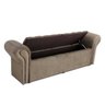 Recamier Calçadeira Baú Versalite 193cm Tecido Suede Veludo Marrom - 5