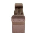 Ver imagem 4 de Recamier Calçadeira Baú Versalite 193cm Tecido Suede Veludo Marrom