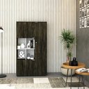 Ver imagem 4 de Armário Alto com Nicho e 03 Portas 161,5x90x42cm Wlan90 Carvalho Dark - Branco