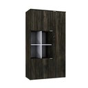 Ver imagem 1 de Armário Alto com Nicho e 03 Portas 161,5x90x42cm Wlan90 Carvalho Dark - Branco