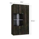 Ver imagem 6 de Armário Alto com Nicho e 03 Portas 161,5x90x42cm Wlan90 Carvalho Dark - Branco
