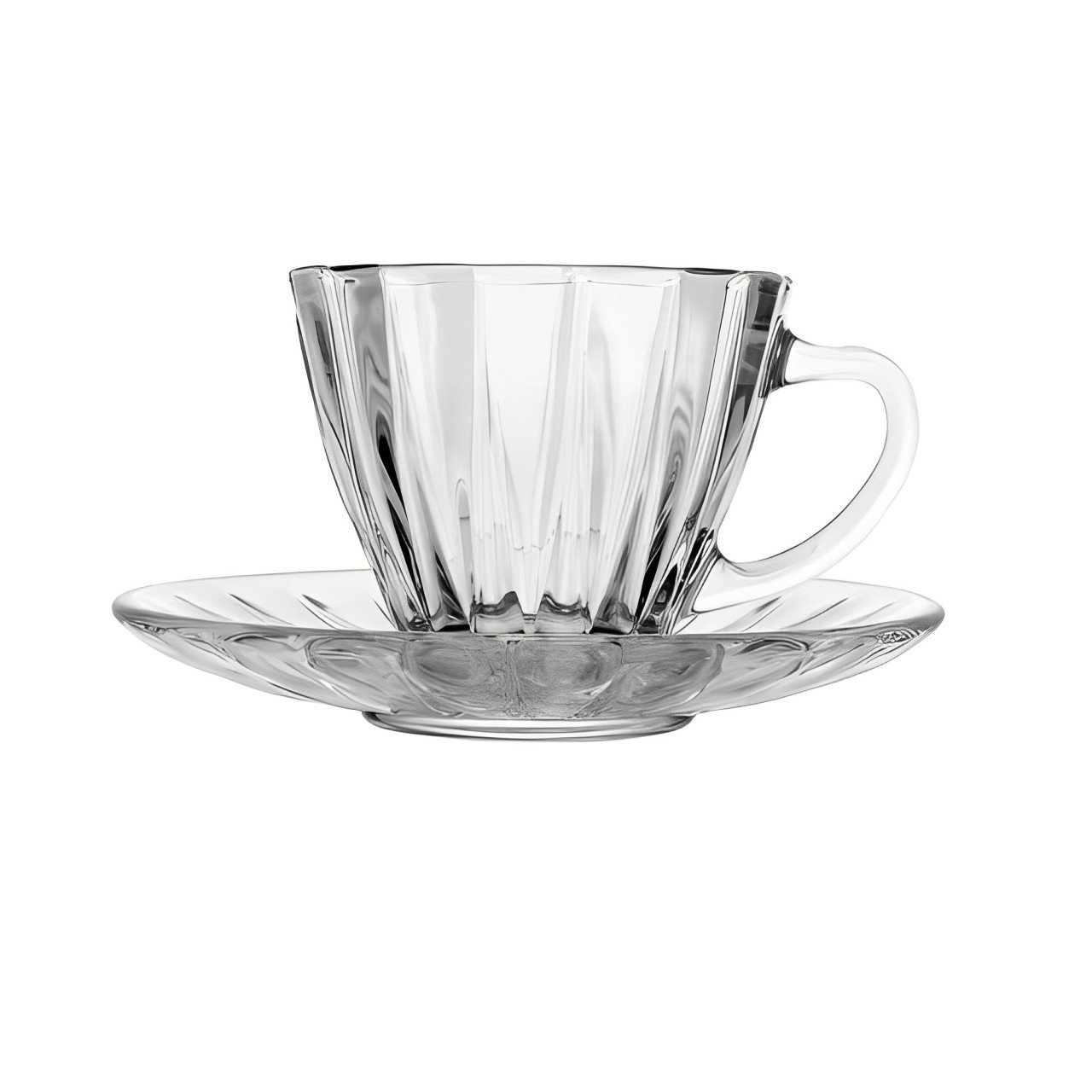 Conjunto 2 Xícaras para Café de Cristal com Pires Radial 70ml - 4