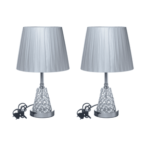 2 X Abajur Luminária Quarto Sala Mesa de Cabeceira Cristal Led