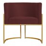 Poltrona Decorativa Sala de Estar Luana Base Gold Suede - 6