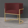 Poltrona Decorativa Sala de Estar Luana Base Gold Suede - 5