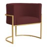 Poltrona Decorativa Sala de Estar Luana Base Gold Suede - 1