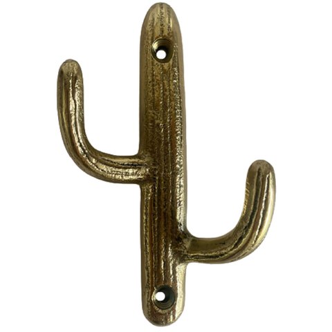Cabide Cactos De Bronze Dois Ganchos Banheiros Lavabos Lindo