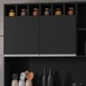 Kit Cozinha Compacta 130cm com 6 Portas 1 Gaveta Alice Cinza Escuro - Ajl Móveis - Preto Fosco - 3