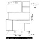 Ver imagem 4 de Kit Cozinha Compacta 130cm com 6 Portas 1 Gaveta Alice AJL Móveis - Preto Fosco