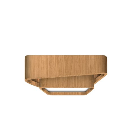 Plafon Doble Quadrado 40cm - 3 Luzes Adrilustres Freijó