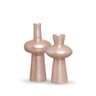 Dupla Vaso Fênix Decoração Em Cerâmica Rosé - 1