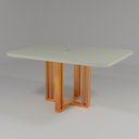 Ver imagem 1 de Mesa MDF/Vidro 120x80 Paola Bom Pastor