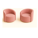 Ver imagem 2 de Conjunto Decorativo 02 Poltronas + Sofá Curvo Orgânico Nature Gaia Veludo Rosa - Montanaris Decor