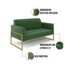 Ver imagem 6 de Sofá Namoradeira com Poltrona Base Industrial Alta Dourado Marisa Suede D03 - D’Rossi Verde