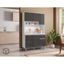 Ver imagem 2 de Kit Cozinha Compacta Márcia 105 Cm com 6 Portas e 1 Gaveta Branco-cinza