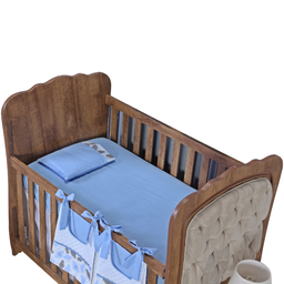 Kit de Berço Lençol + Fronha Percal de Algodão Menino Menina 2 Peças:nuvem Azul Claro - 3