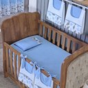 Ver imagem 1 de Kit de Berço Lençol + Fronha Percal de Algodão Menino Menina 2 Peças:nuvem Azul Claro