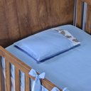 Ver imagem 2 de Kit de Berço Lençol + Fronha Percal de Algodão Menino Menina 2 Peças:nuvem Azul Claro
