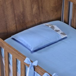 Kit de Berço Lençol + Fronha Percal de Algodão Menino Menina 2 Peças:nuvem Azul Claro - 2